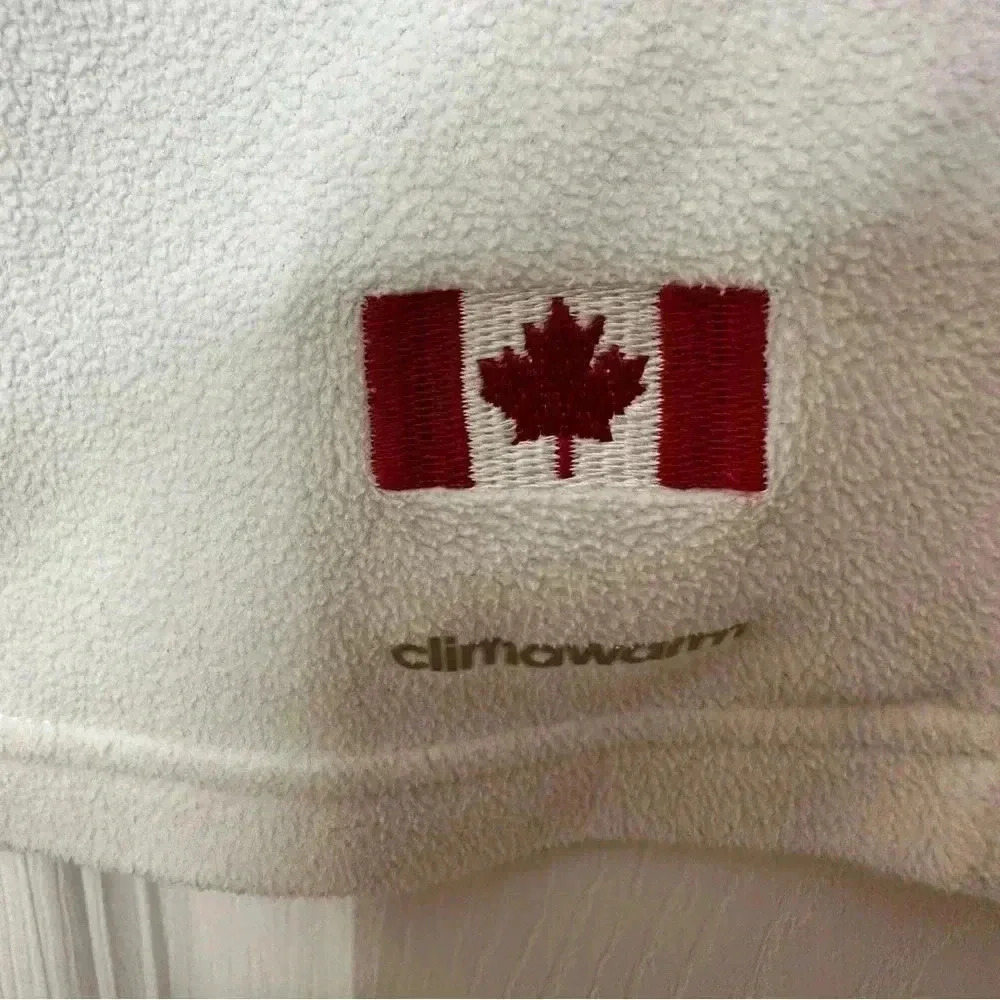 Adidas Training Jacket Canada Olympics Fleece White & Red Size Medium - Picture 12 of 16